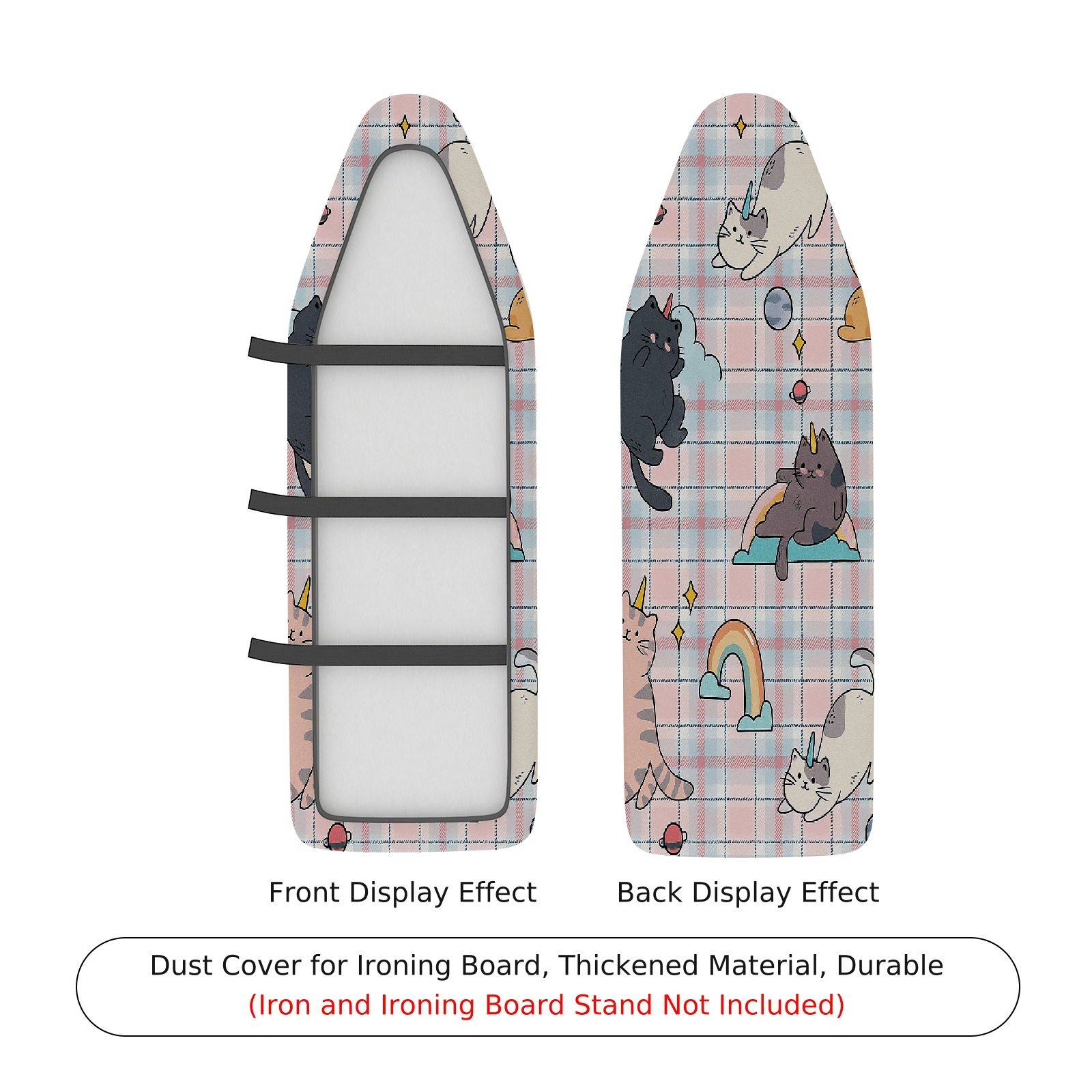 1-Piece Cat Unicorn Rainbow  Ironing Board Cover, Universal Size, Without Board