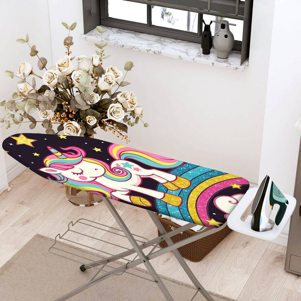 1-Piece Unicorn Rainbow Star  Ironing Board Cover, Universal Size, Without Board
