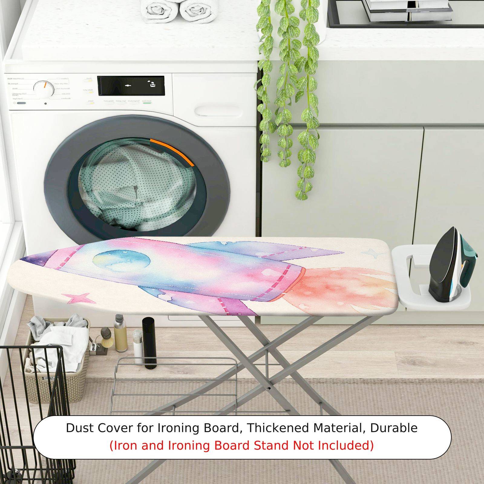 1-Piece Rocket Space Stars  Ironing Board Cover, Universal Size, Without Board