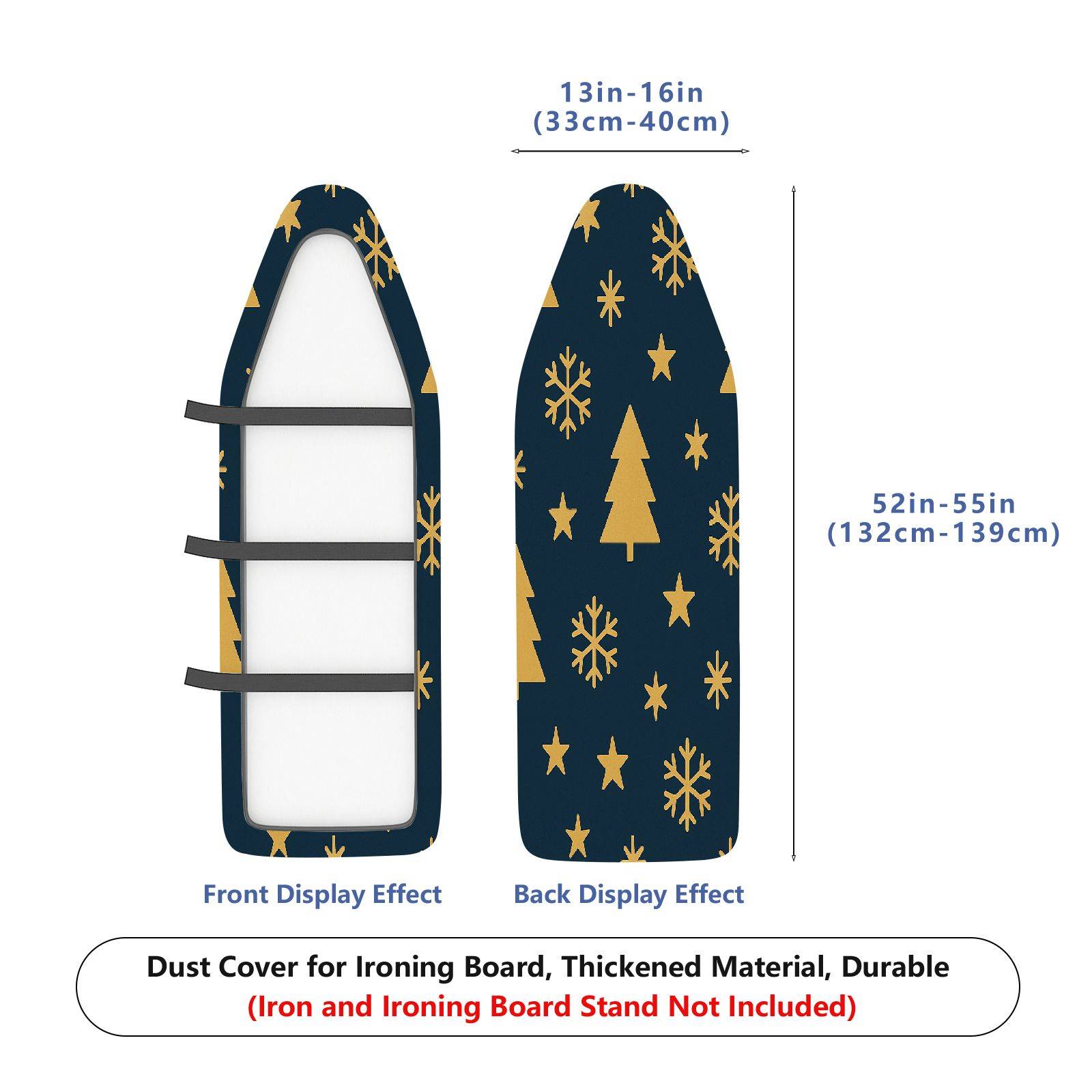 1-Piece Tree Snowflake Star  Ironing Board Cover, Universal Size, Without Board