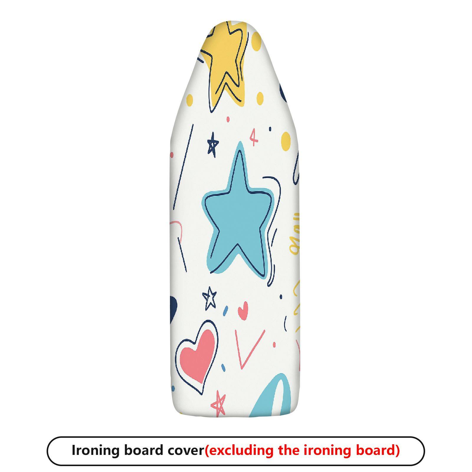 1-Piece Star Heart Pattern Abstract Art  Ironing Board Cover, Universal Size, Without Board