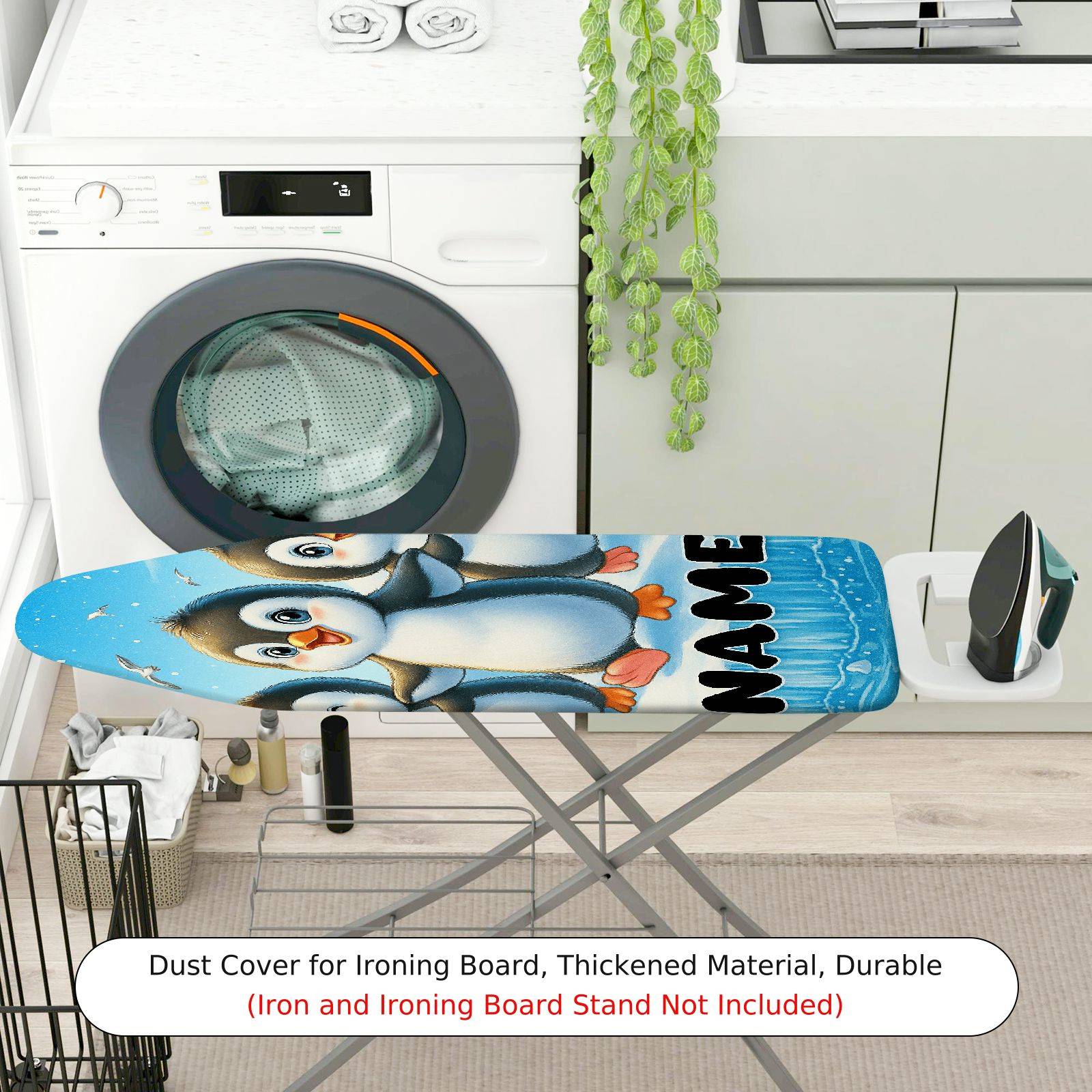 1-Piece Penguin  Fun  Ironing Board Cover, Universal Size, Without Board