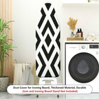 1-Piece Geometric Diamond Pattern Black and White  Ironing Board Cover, Universal Size, Without Board