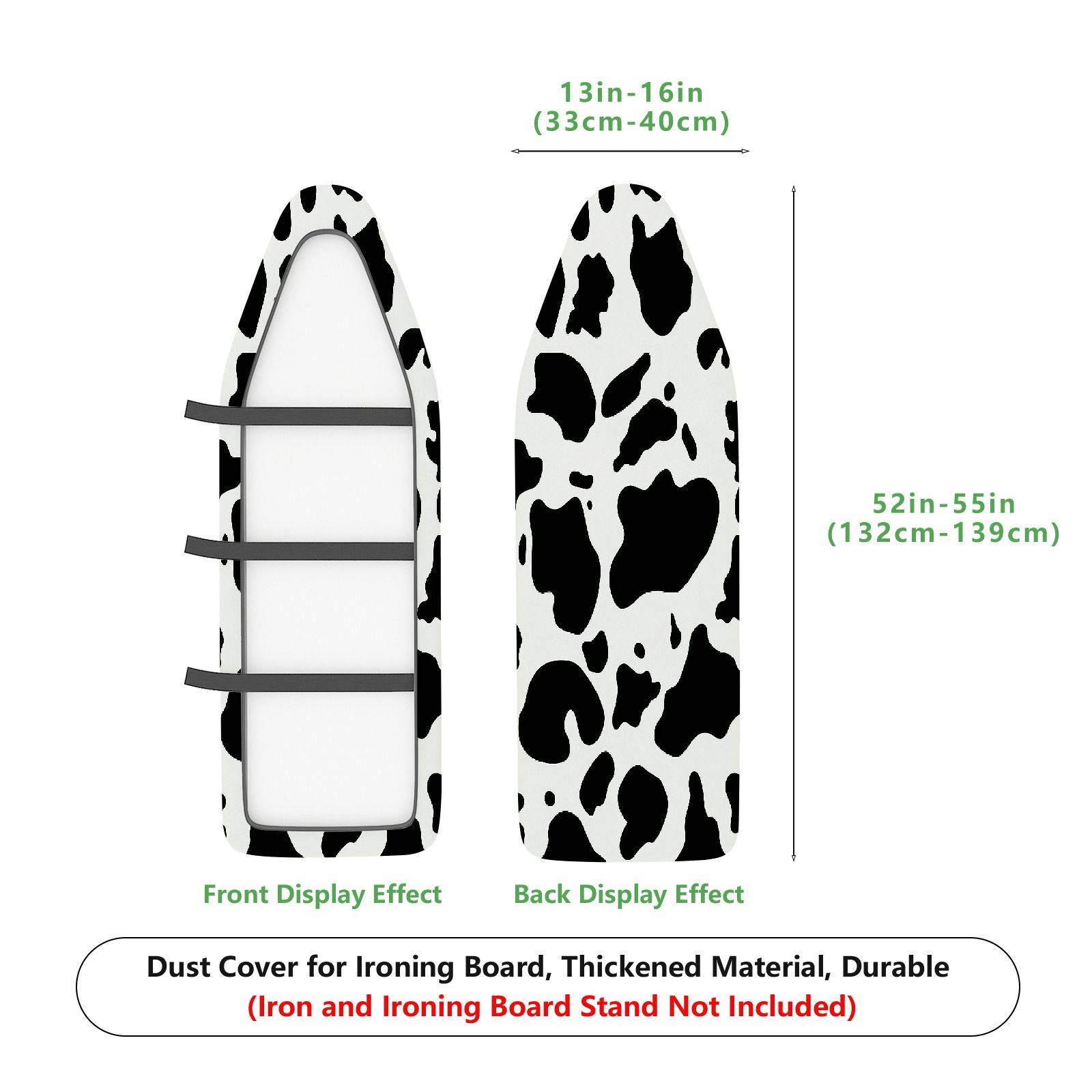 1-Piece Cow Print Pattern Black and White Animal  Ironing Board Cover, Universal Size, Without Board