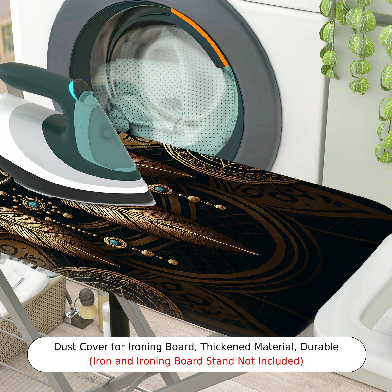 1-Piece Feather Dreamcatcher Bohemian  Ironing Board Cover, Universal Size, Without Board