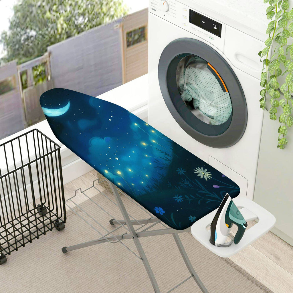 1-Piece Starry Night Moon Flower  Ironing Board Cover, Universal Size, Without Board