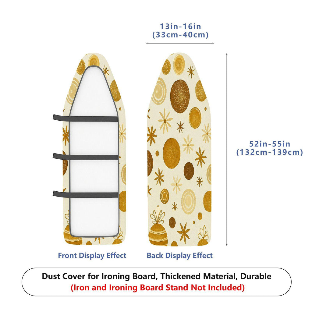 1-Piece Golden Circle Star Ornament Pattern  Ironing Board Cover, Universal Size, Without Board