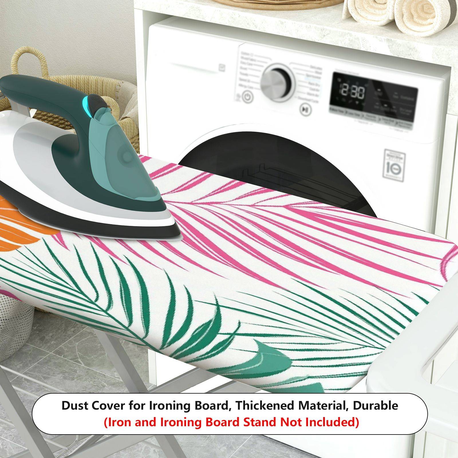 1-Piece Tropical Leaf Floral Colorful  Ironing Board Cover, Universal Size, Without Board
