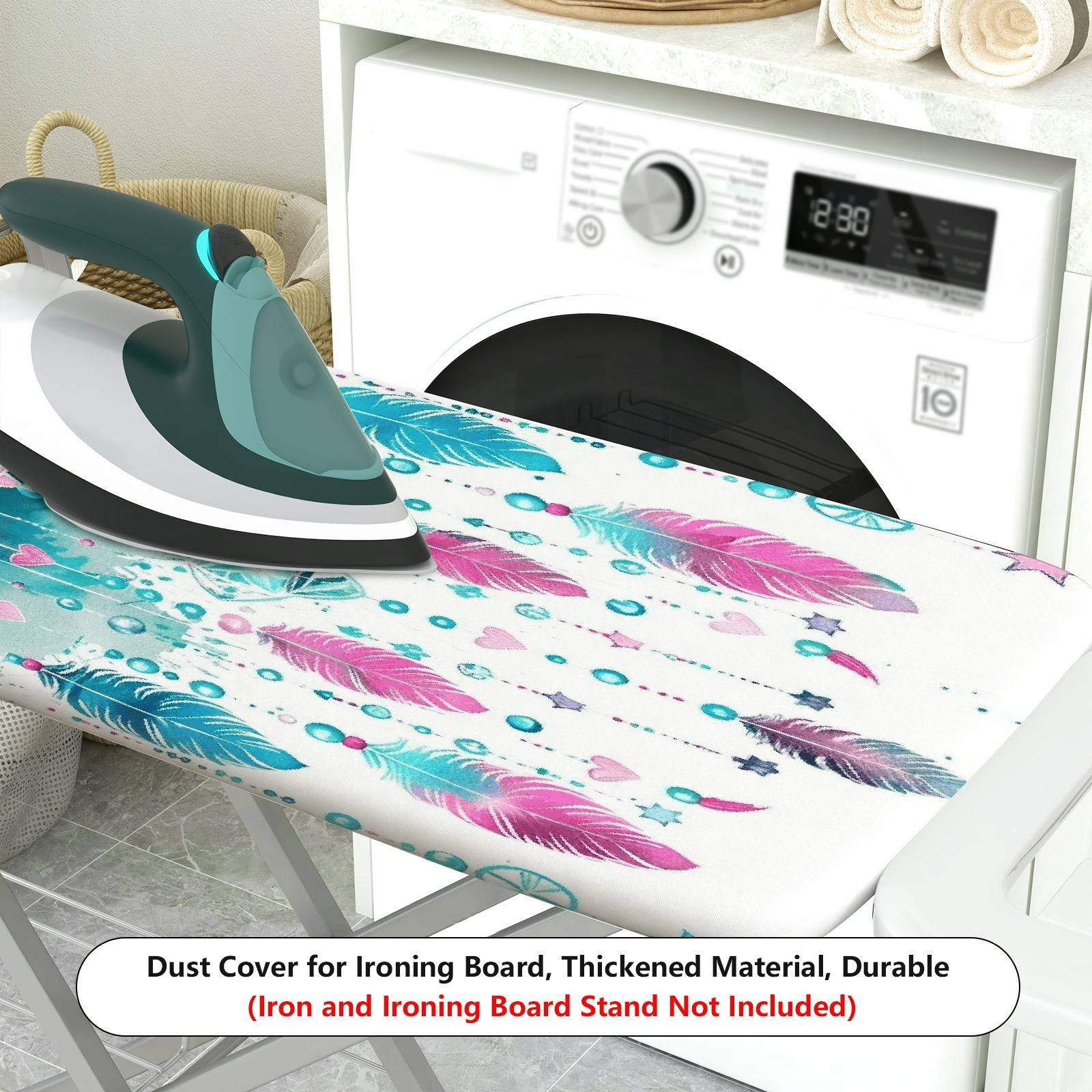1-Piece Dreamcatcher Feather Pink  Ironing Board Cover, Universal Size, Without Board