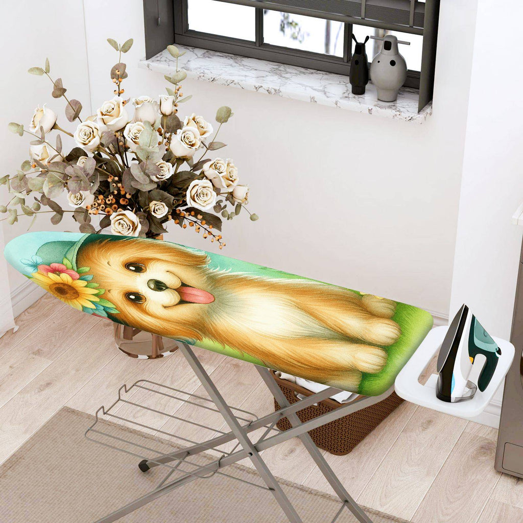 1-Piece Dog Flower Green  Ironing Board Cover, Universal Size, Without Board