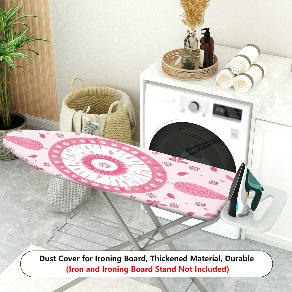 1-Piece Pink Floral Mandala Dreamcatcher  Ironing Board Cover, Universal Size, Without Board