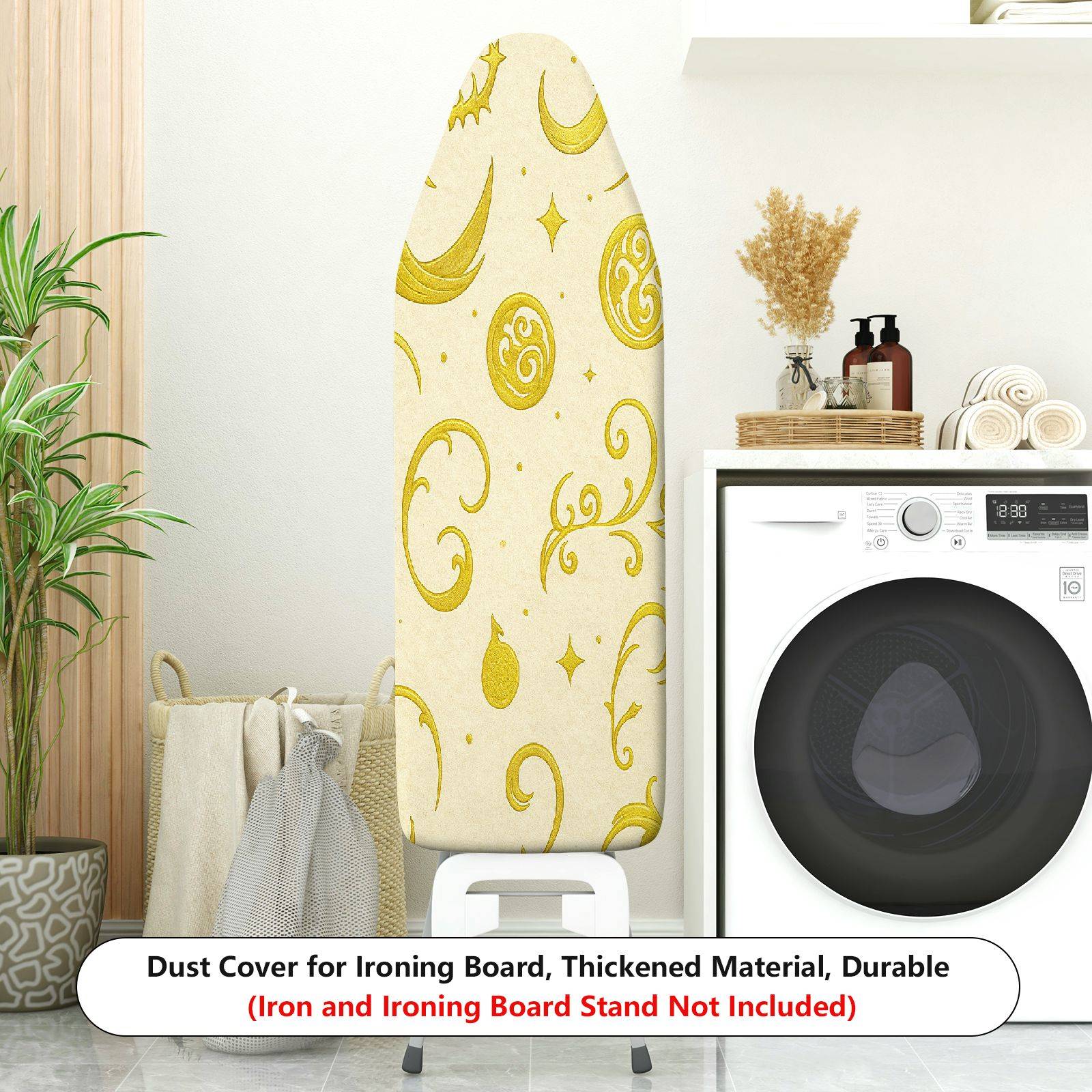 1-Piece Golden Moon Star Pattern Vintage Decorative  Ironing Board Cover, Universal Size, Without Board