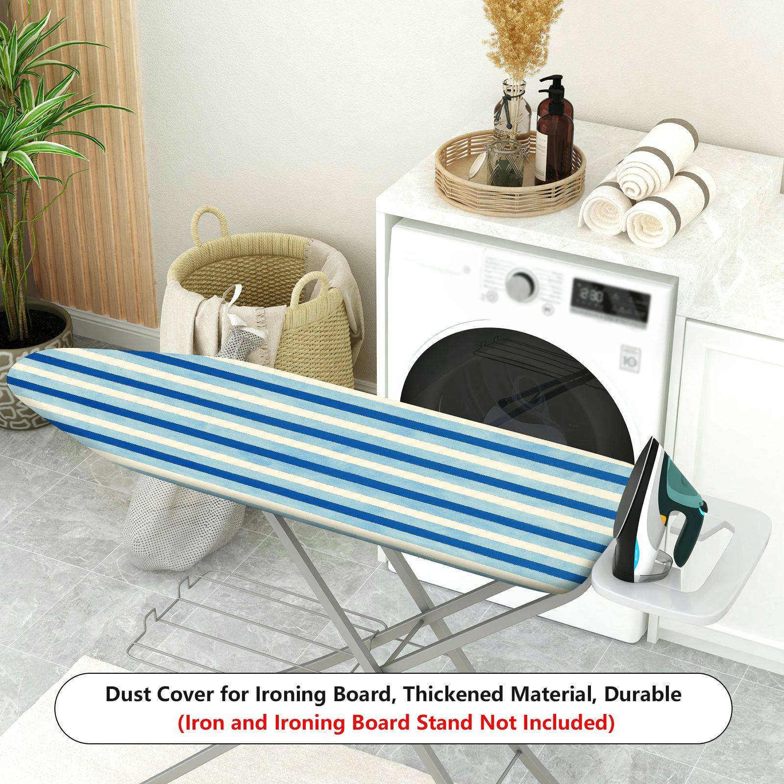 1-Piece Blue Striped Pattern Simple Modern  Ironing Board Cover, Universal Size, Without Board