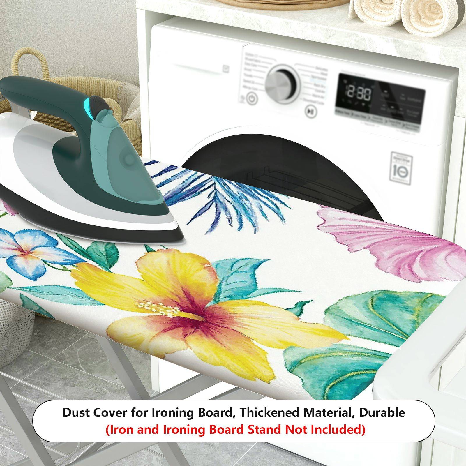 1-Piece Floral Tropical Colorful  Ironing Board Cover, Universal Size, Without Board