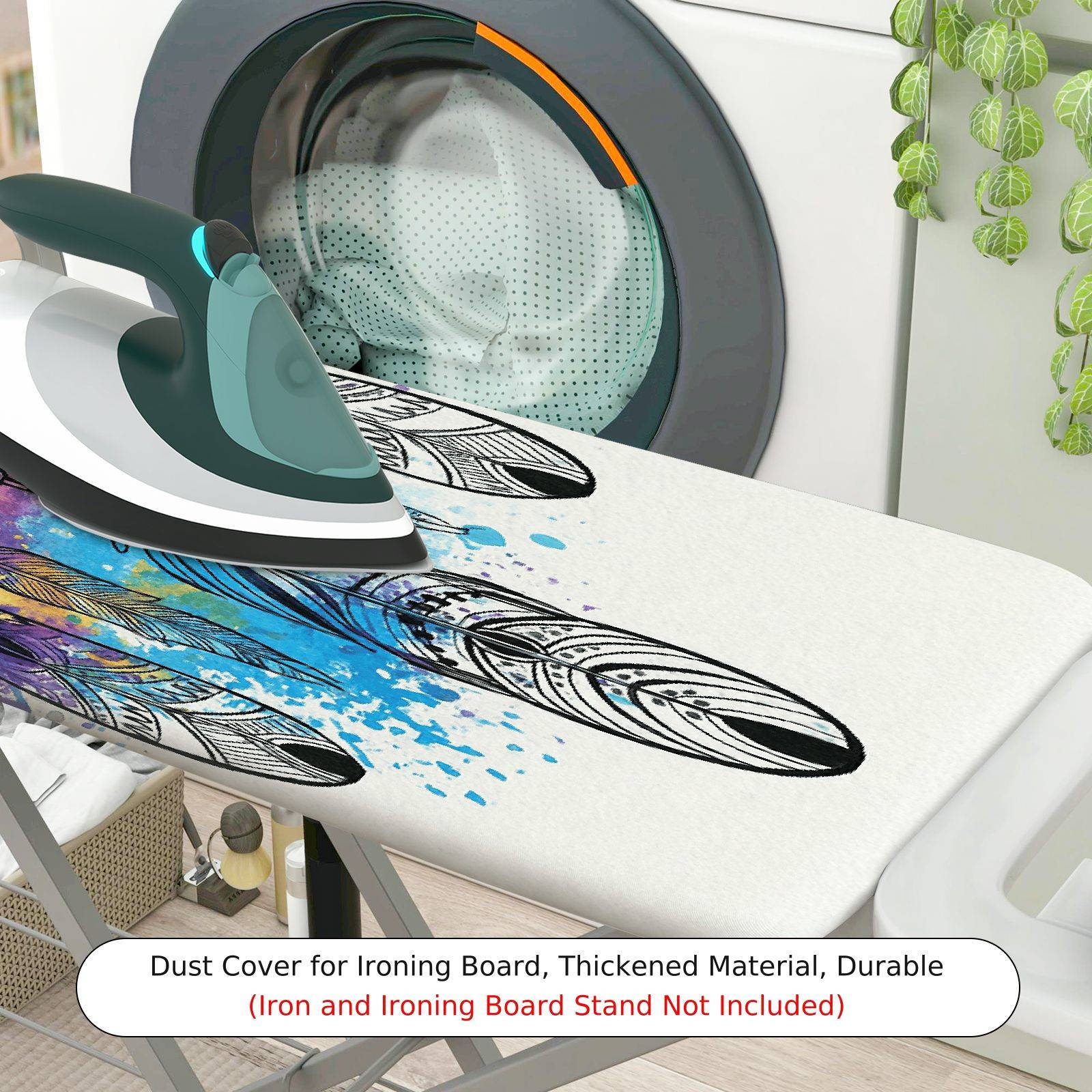 1-Piece Dreamcatcher Colorful Feather Pattern  Ironing Board Cover, Universal Size, Without Board
