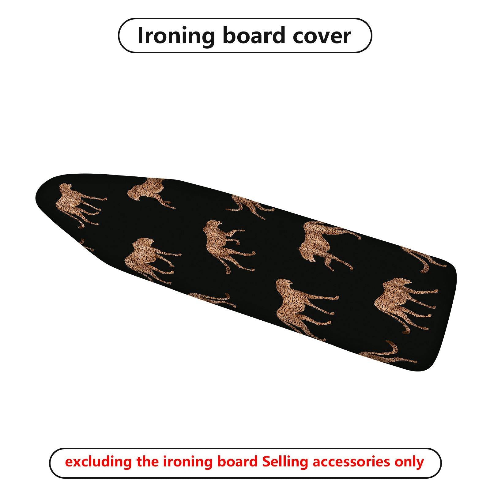 1-Piece Leopard Print Black Pattern Animal  Ironing Board Cover, Universal Size, Without Board