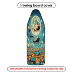 1-Piece Christmas Santa Reindeer Moon  Ironing Board Cover, Universal Size, Without Board