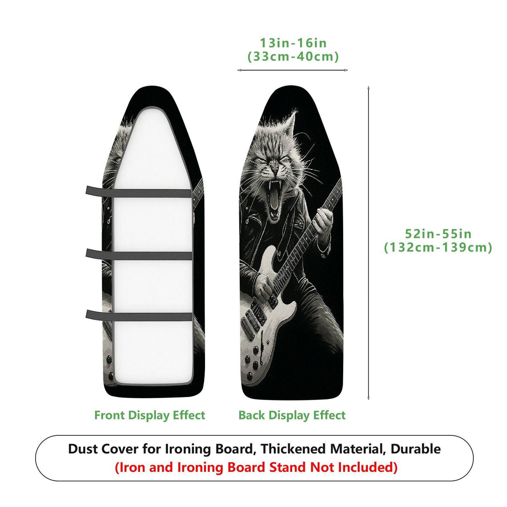 1-Piece Cat Guitar Rock  Ironing Board Cover, Universal Size, Without Board
