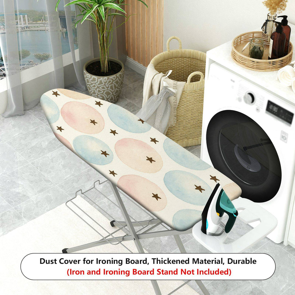 1-Piece Pastel Stars Pattern Watercolor Dots Design  Ironing Board Cover, Universal Size, Without Board