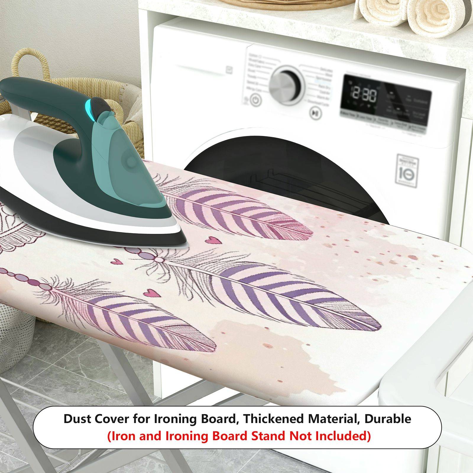 1-Piece Dreamcatcher Heart Feather  Ironing Board Cover, Universal Size, Without Board