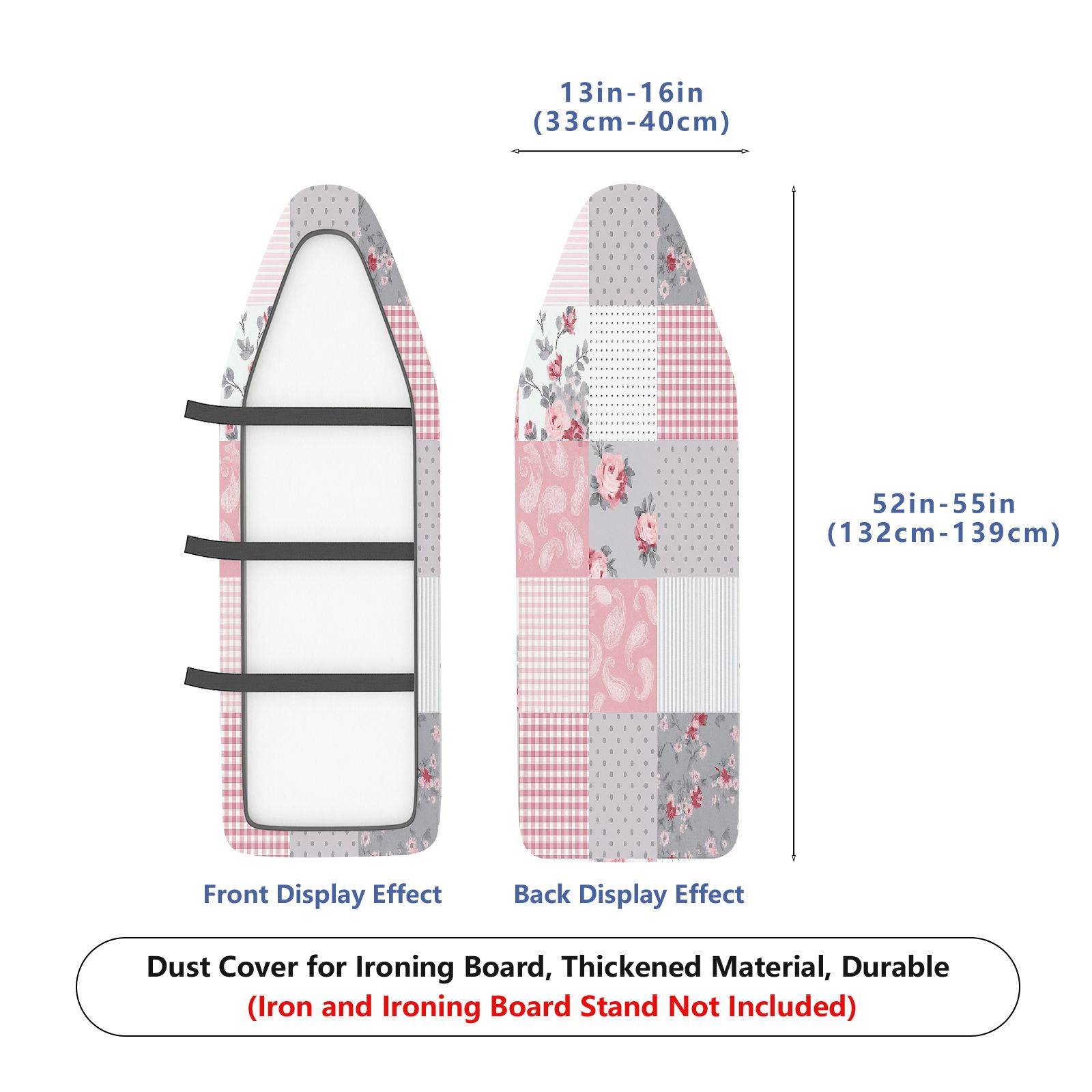 1-Piece Floral Patchwork Retro Romantic  Ironing Board Cover, Universal Size, Without Board