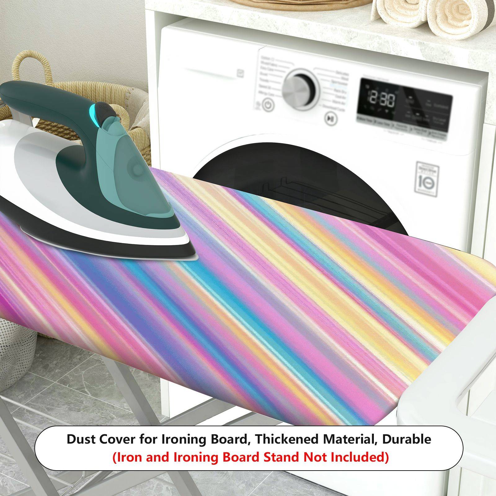 1-Piece Colorful Striped Vibrant  Ironing Board Cover, Universal Size, Without Board