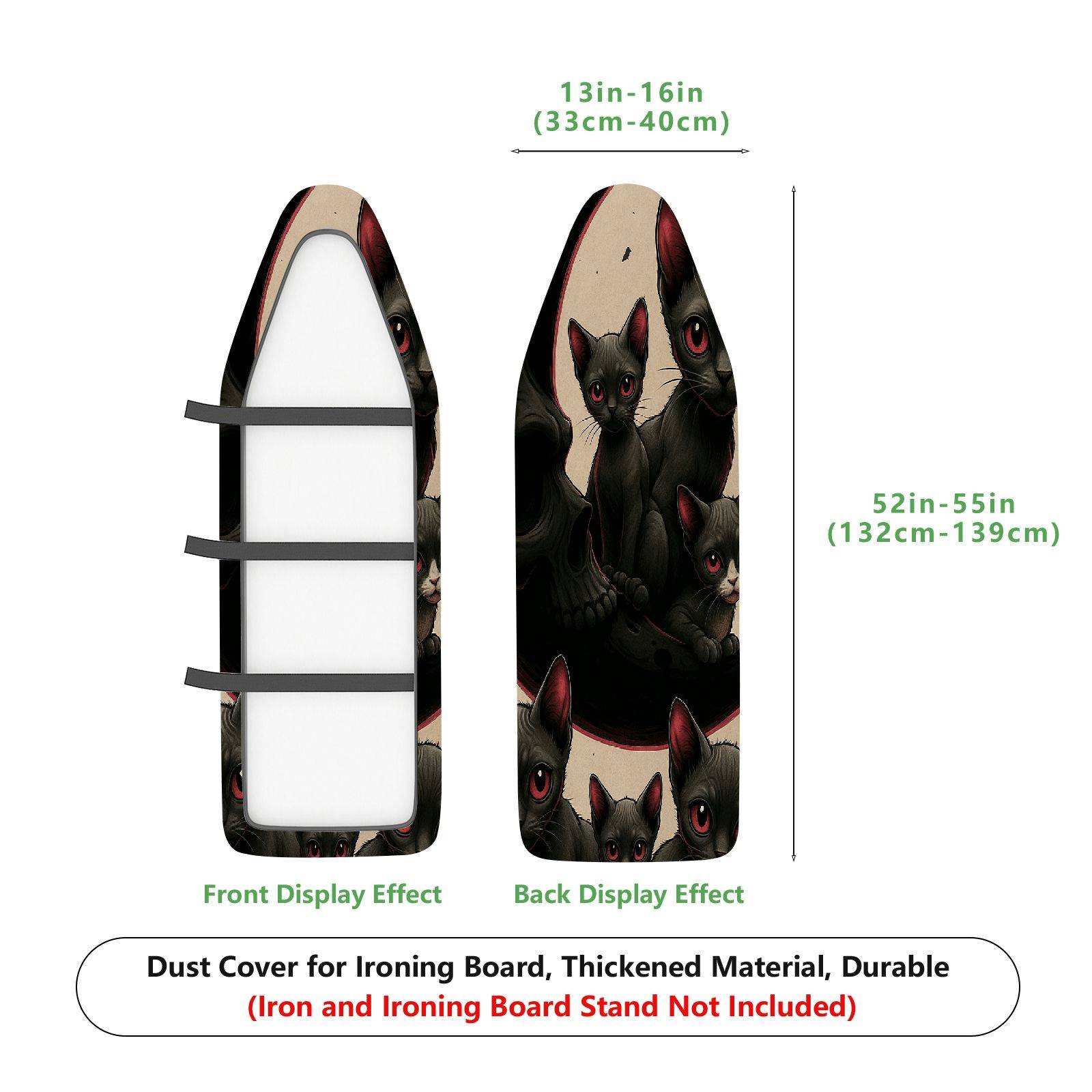 1-Piece Black Cat Pattern Halloween  Ironing Board Cover, Universal Size, Without Board