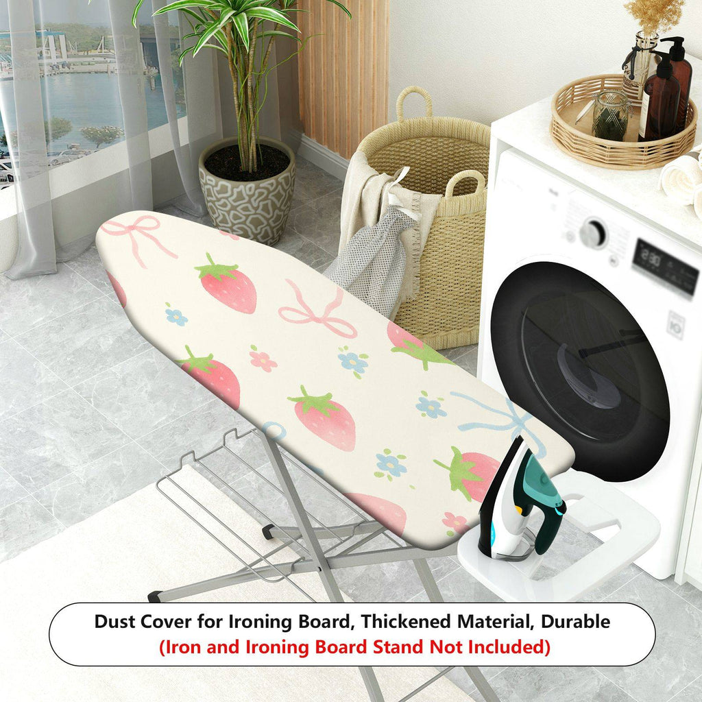 1-Piece Strawberry Floral Ribbon  Ironing Board Cover, Universal Size, Without Board
