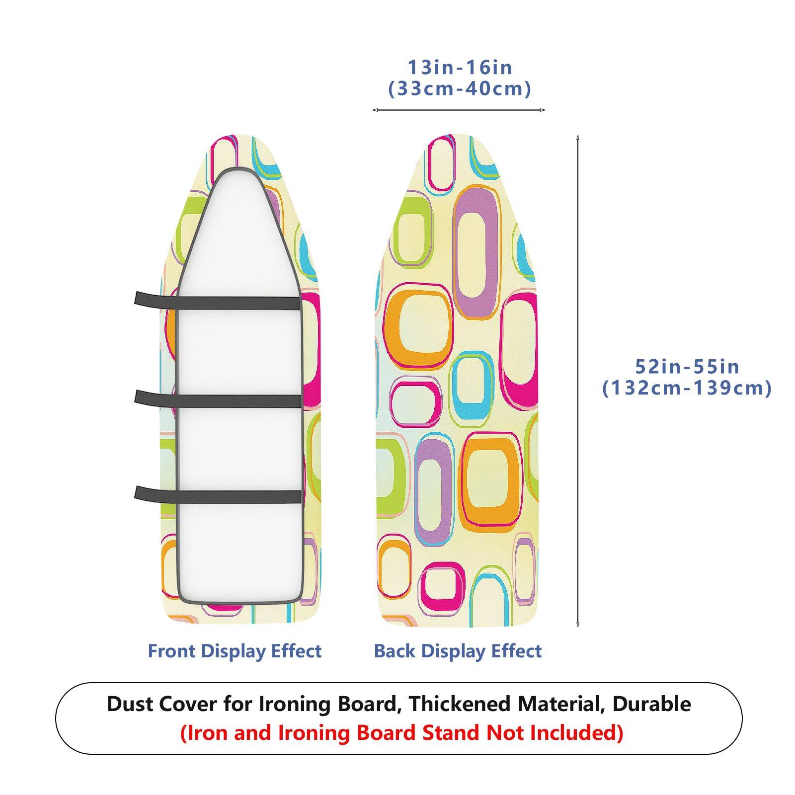 1-Piece Colorful Pattern Retro Geometric  Ironing Board Cover, Universal Size, Without Board
