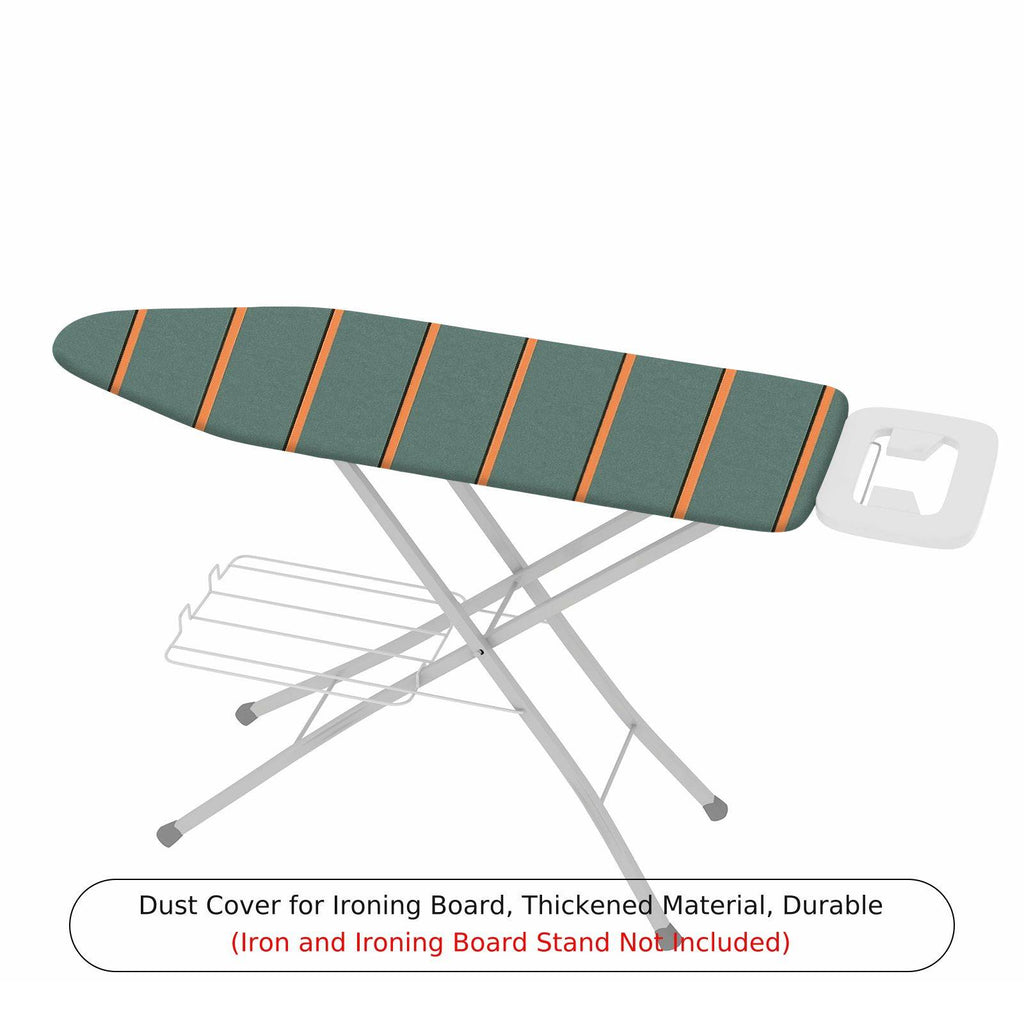 1-Piece Striped Green Orange Stylish  Ironing Board Cover, Universal Size, Without Board