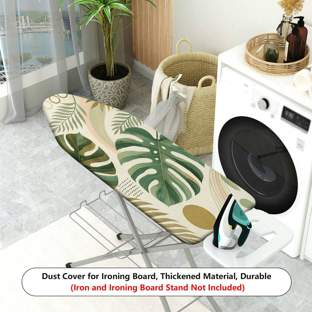 1-Piece Tropical Leaf Pattern Green Nature  Ironing Board Cover, Universal Size, Without Board