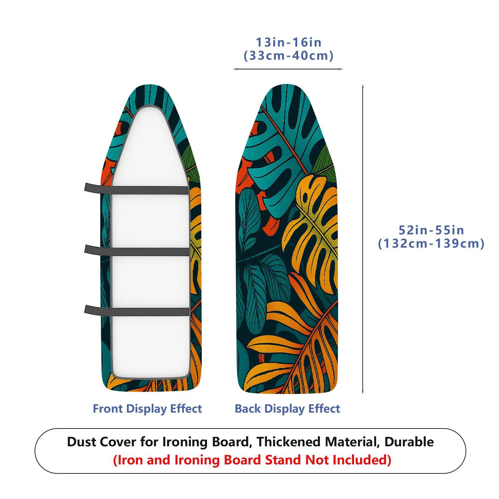 1-Piece Tropical Leaf Pattern Vibrant Color Decorative  Ironing Board Cover, Universal Size, Without Board