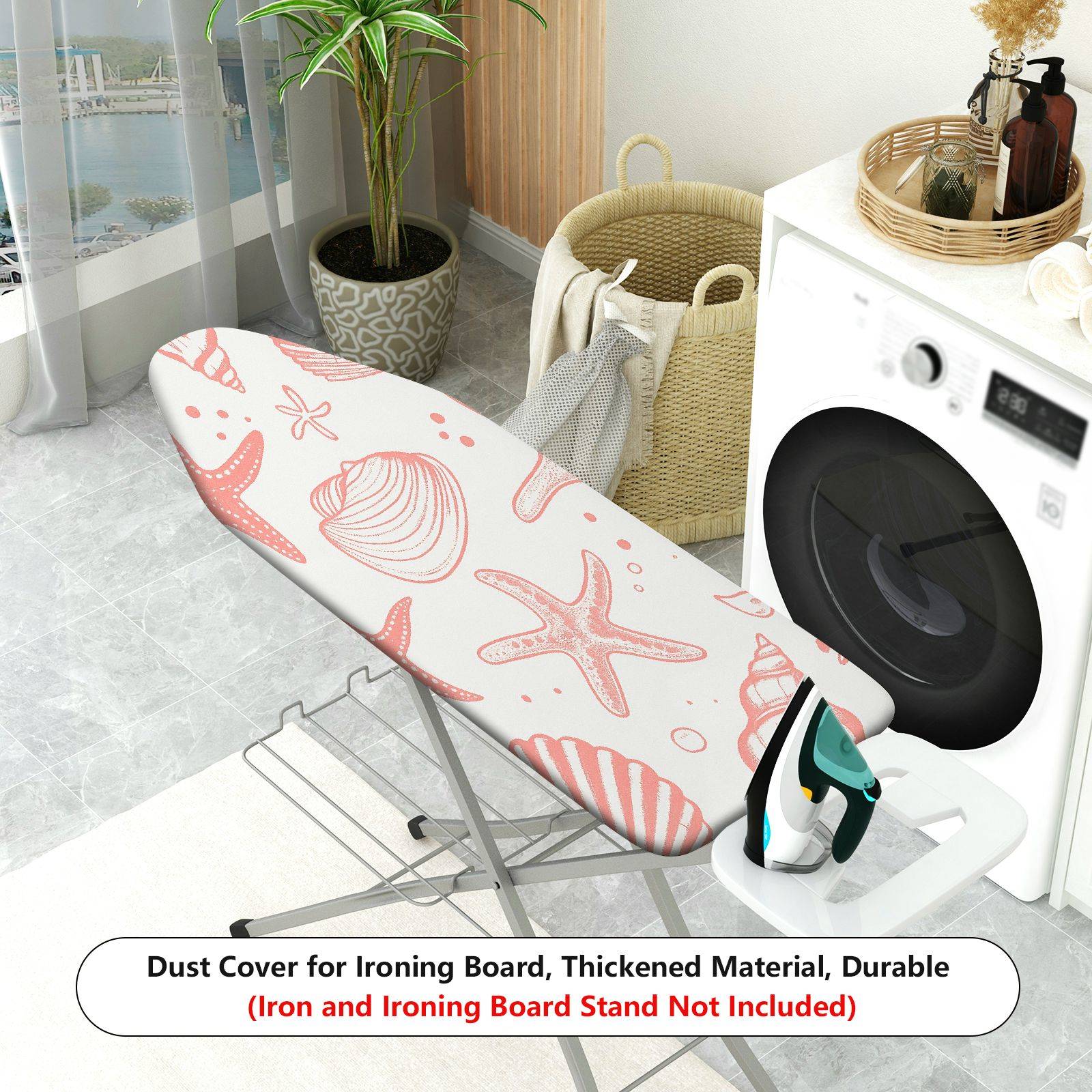 1-Piece Beach Starfish Shell  Ironing Board Cover, Universal Size, Without Board