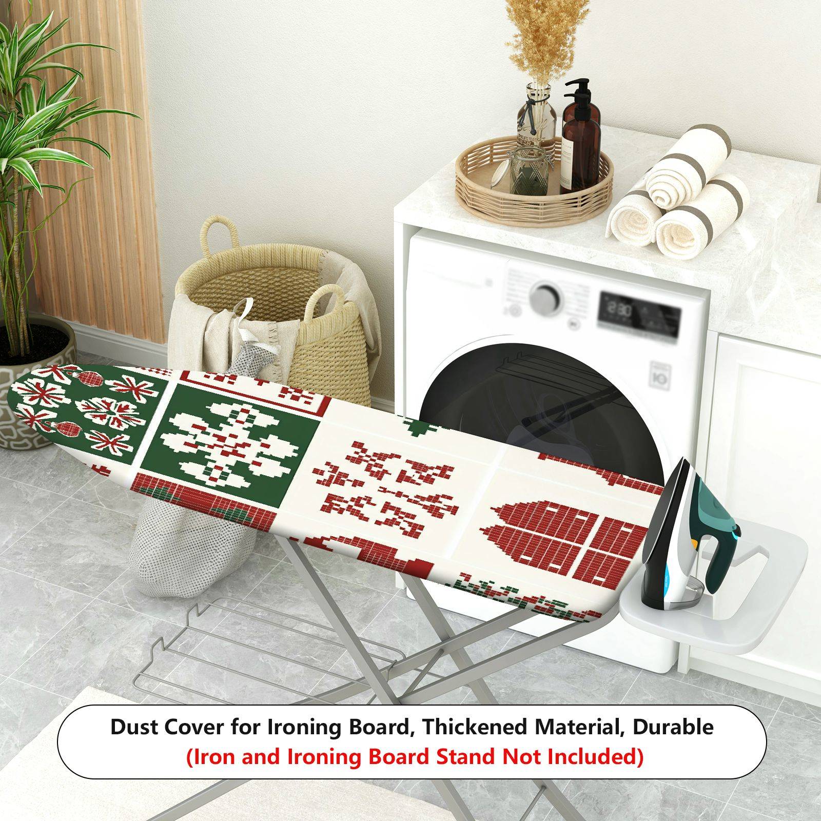 1-Piece Christmas Festive Nordic  Ironing Board Cover, Universal Size, Without Board