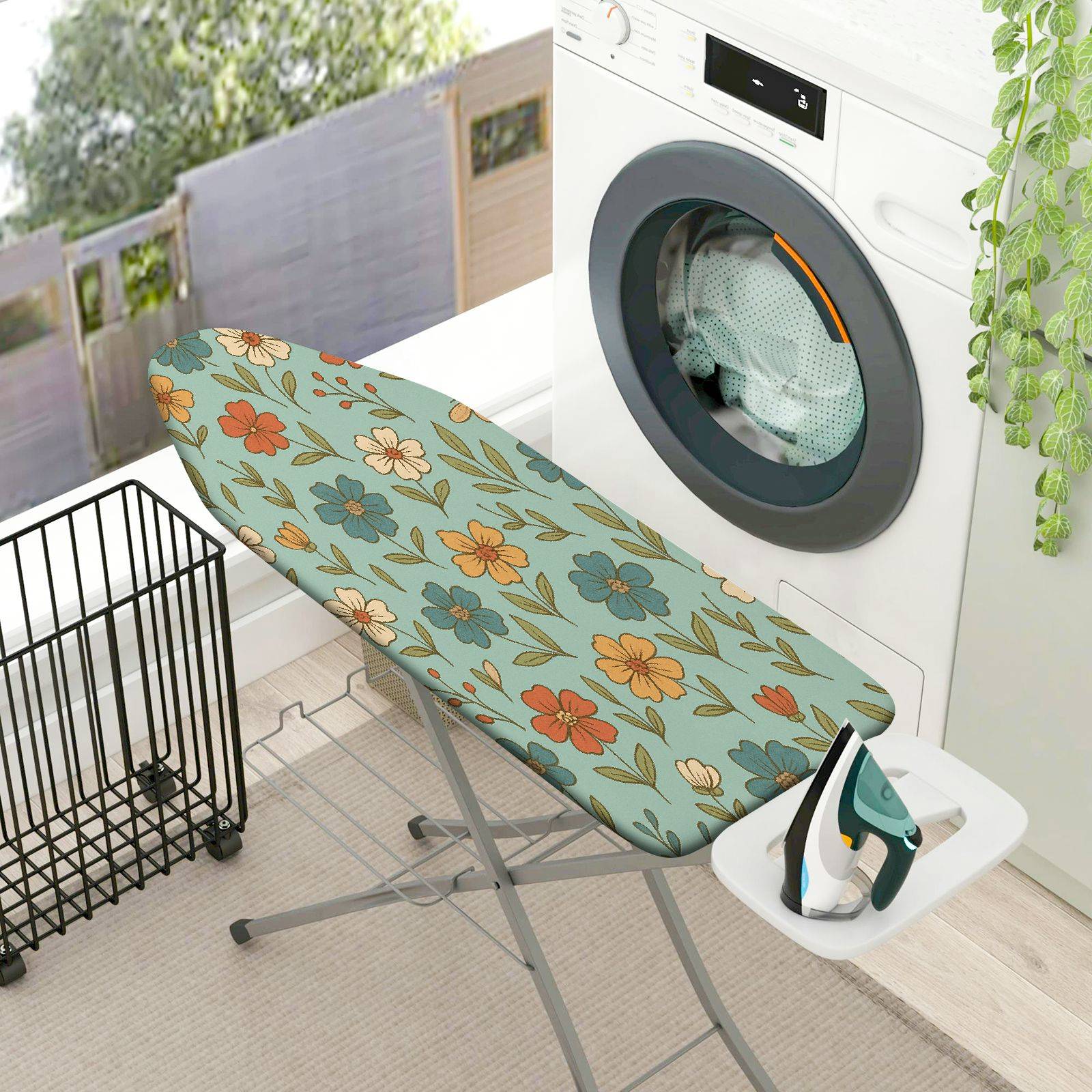 1-Piece Floral Pattern Colorful Retro  Ironing Board Cover, Universal Size, Without Board