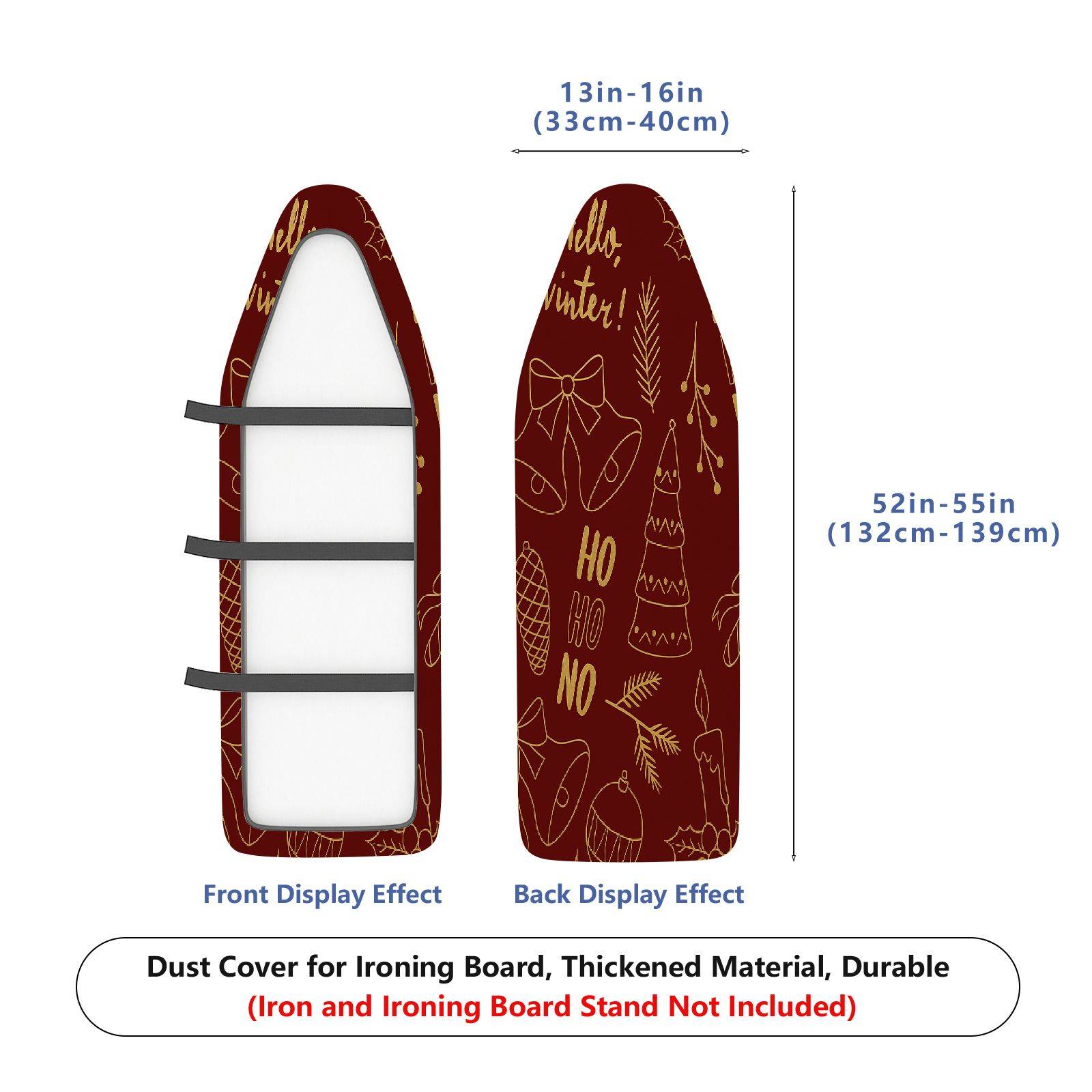 1-Piece Christmas Holiday Winter  Ironing Board Cover, Universal Size, Without Board