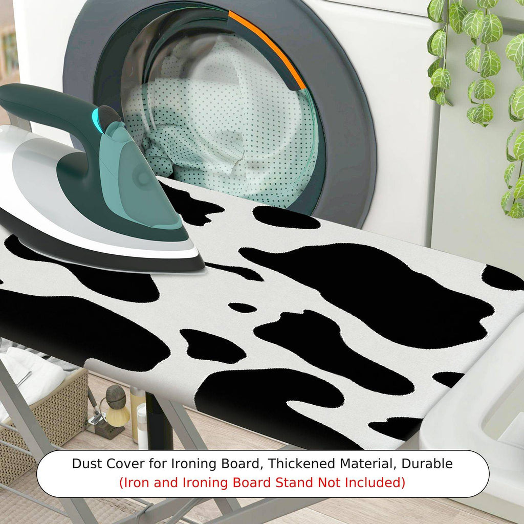 1-Piece Animal Print Black White Cow  Ironing Board Cover, Universal Size, Without Board
