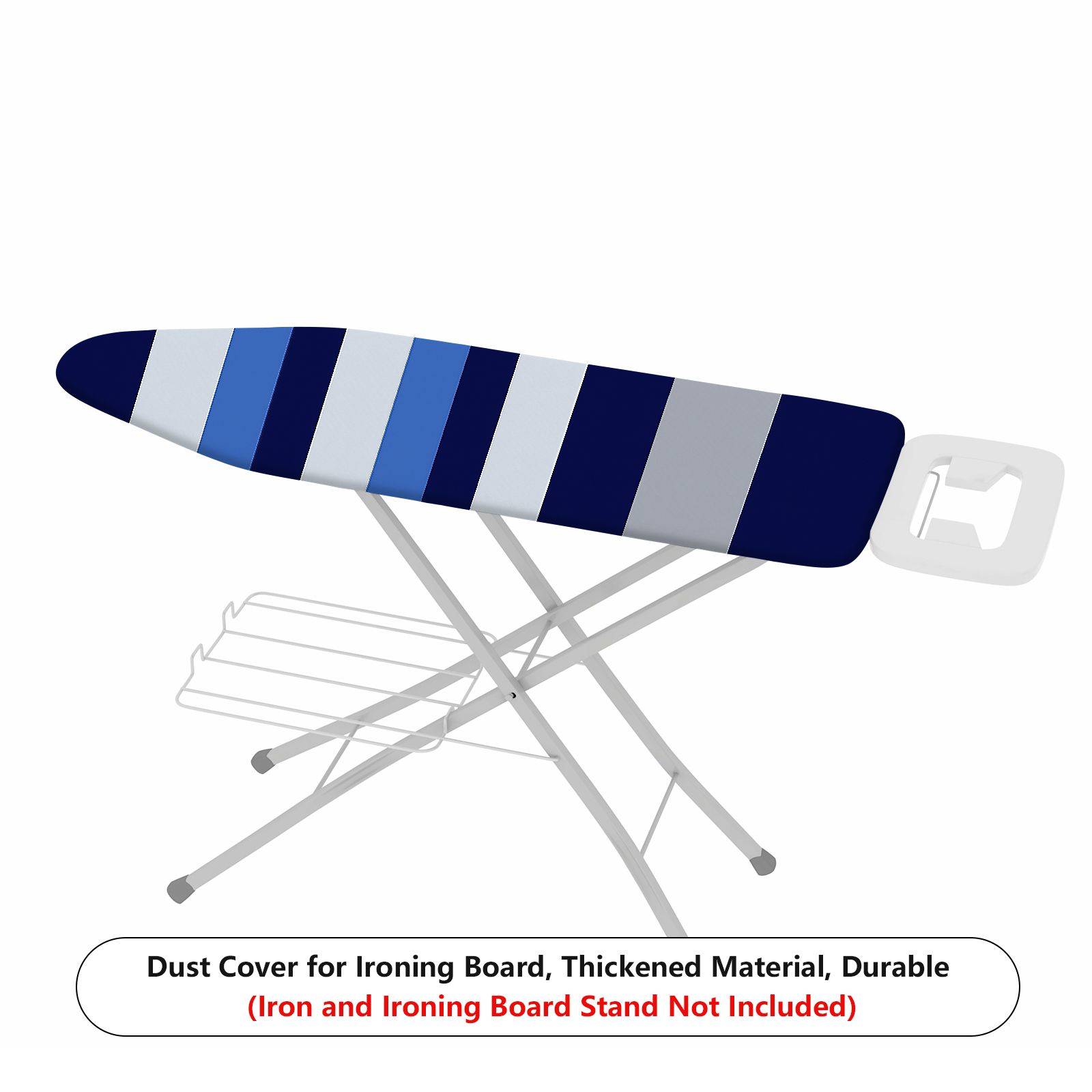 1-Piece Striped Blue White  Ironing Board Cover, Universal Size, Without Board