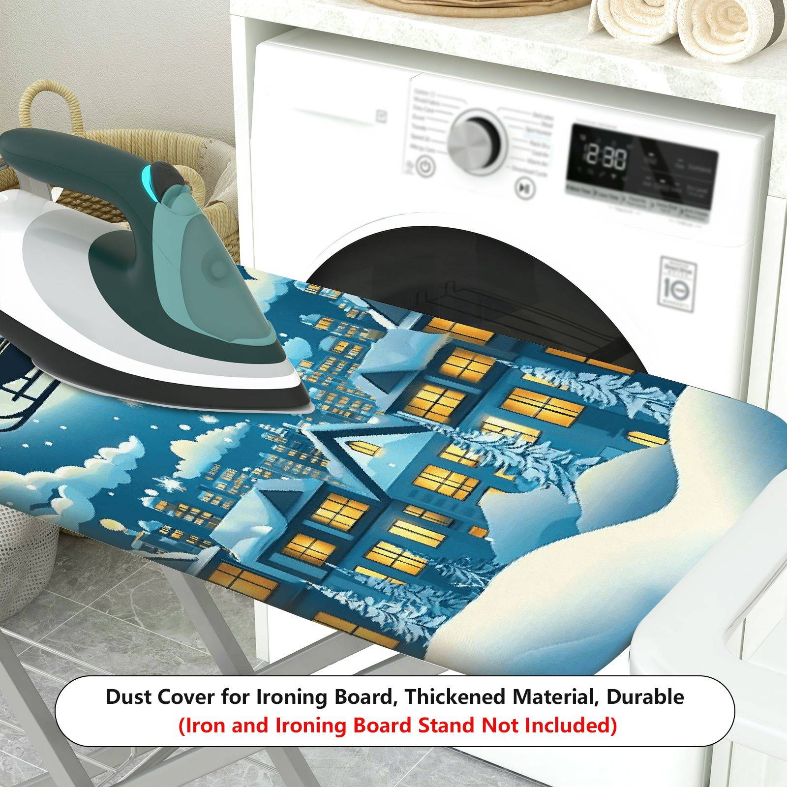 1-Piece Santa Claus Reindeer Snowflake  Ironing Board Cover, Universal Size, Without Board