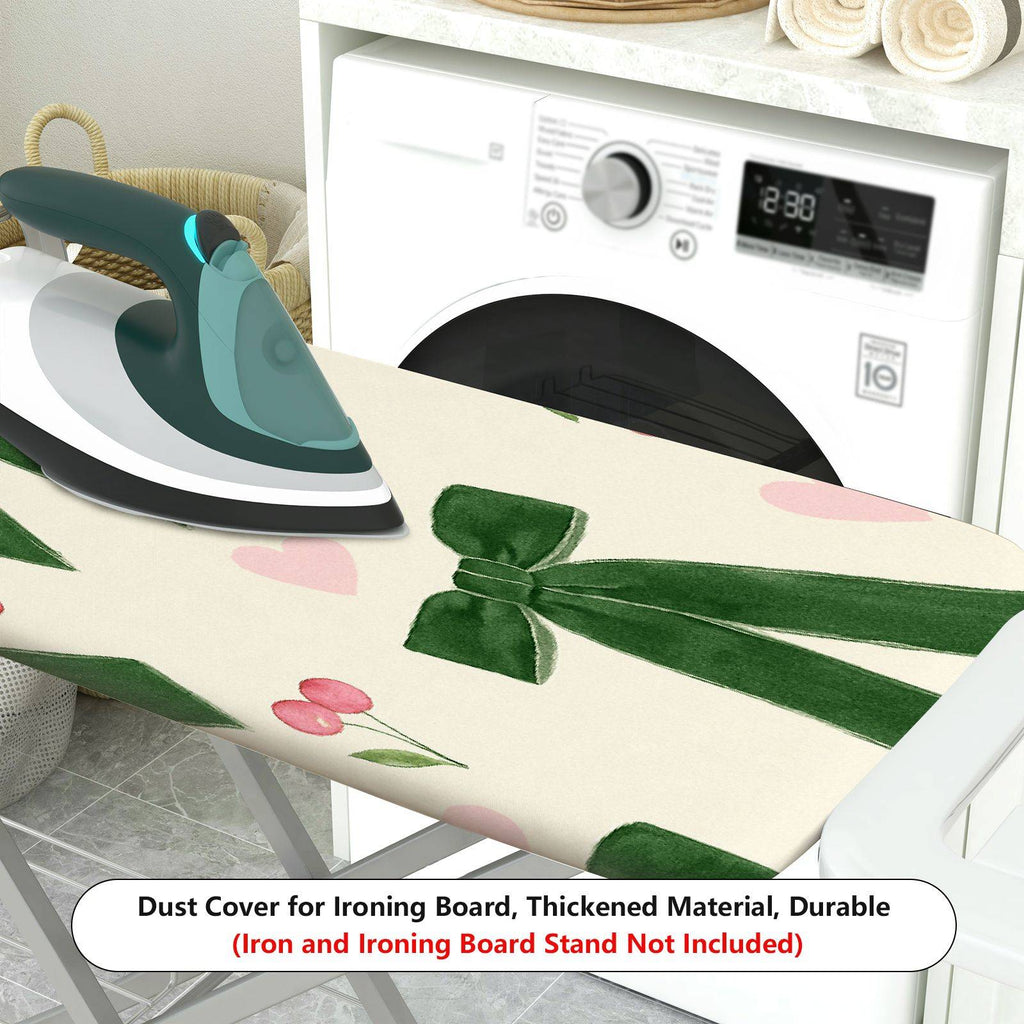 1-Piece Green Ribbon Strawberry Cherry  Ironing Board Cover, Universal Size, Without Board