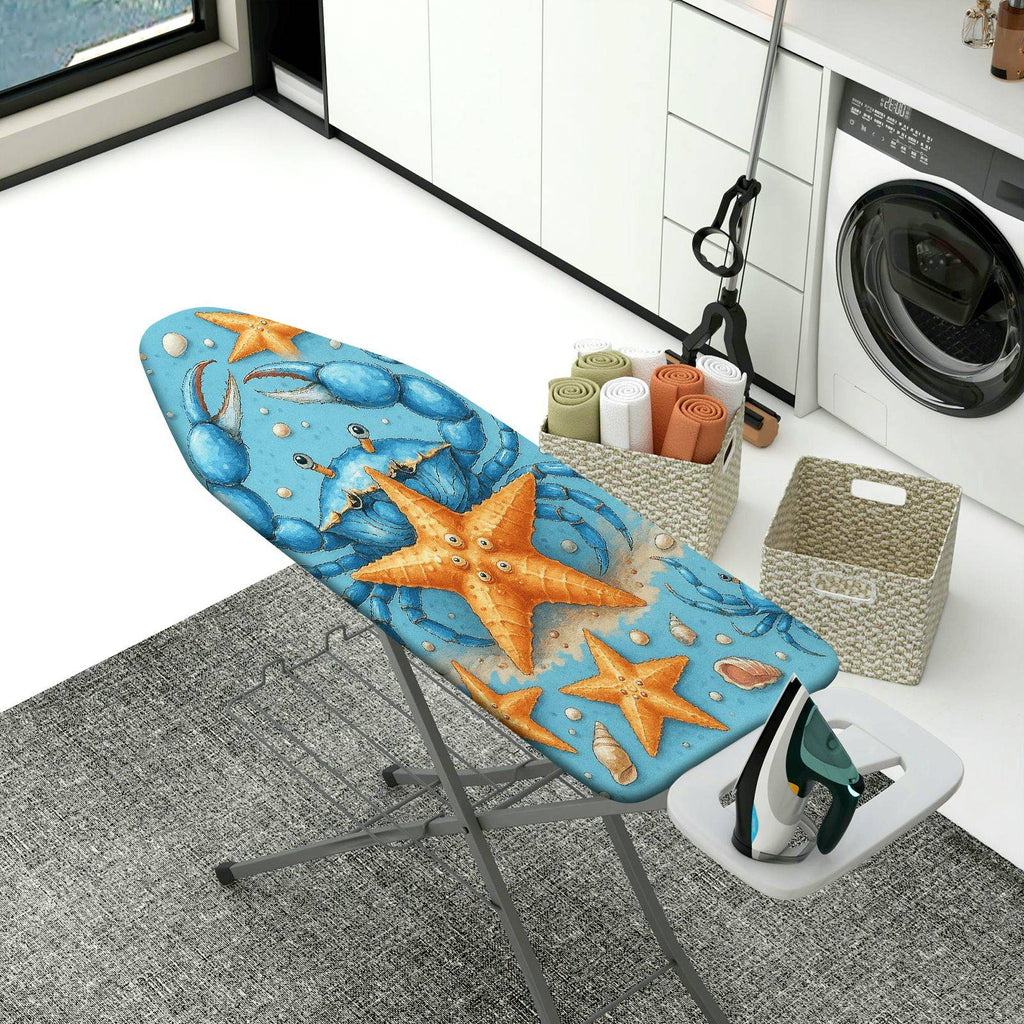 1-Piece Sea Crab Starfish Marine  Ironing Board Cover, Universal Size, Without Board
