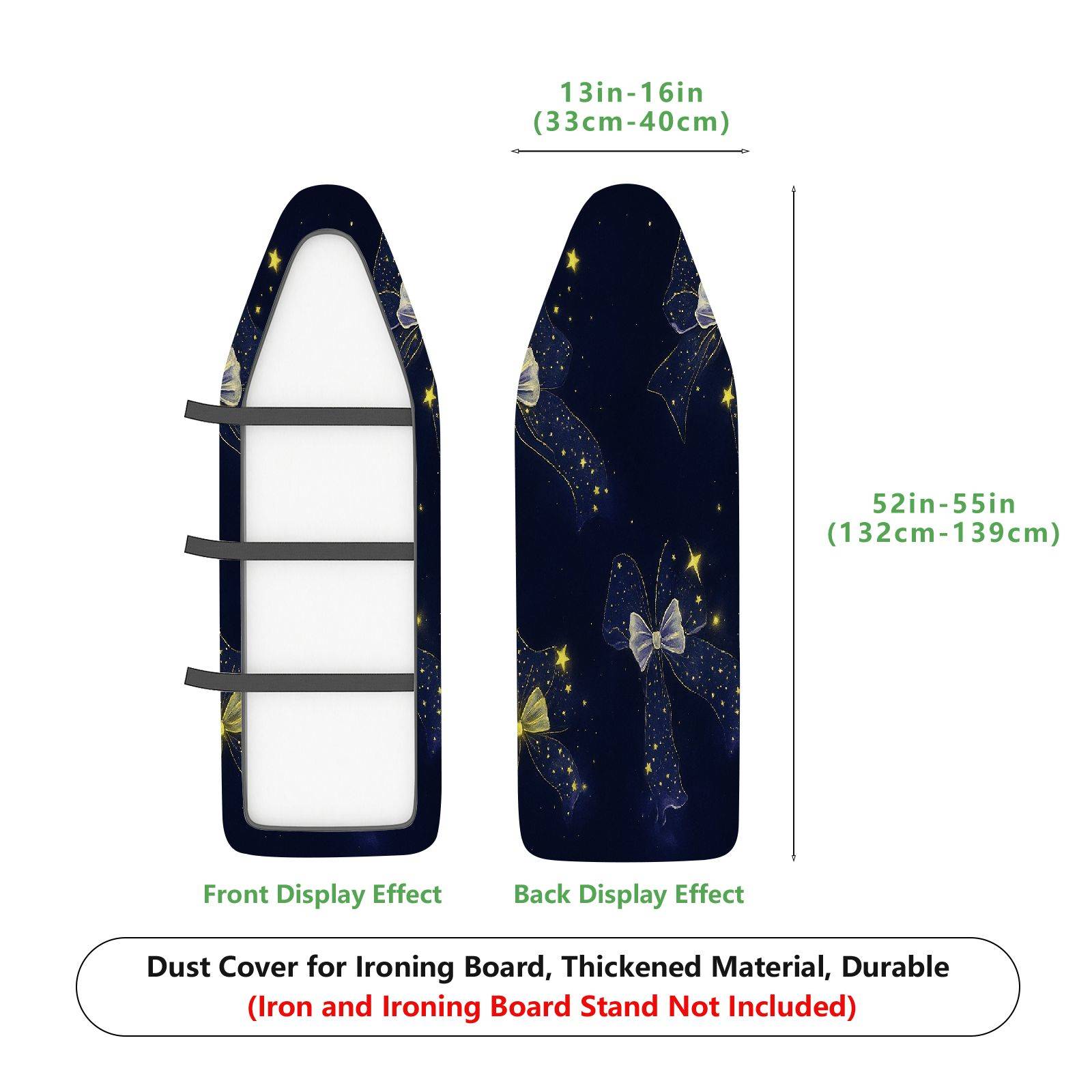 1-Piece Starry Ribbon Twinkle Blue  Ironing Board Cover, Universal Size, Without Board