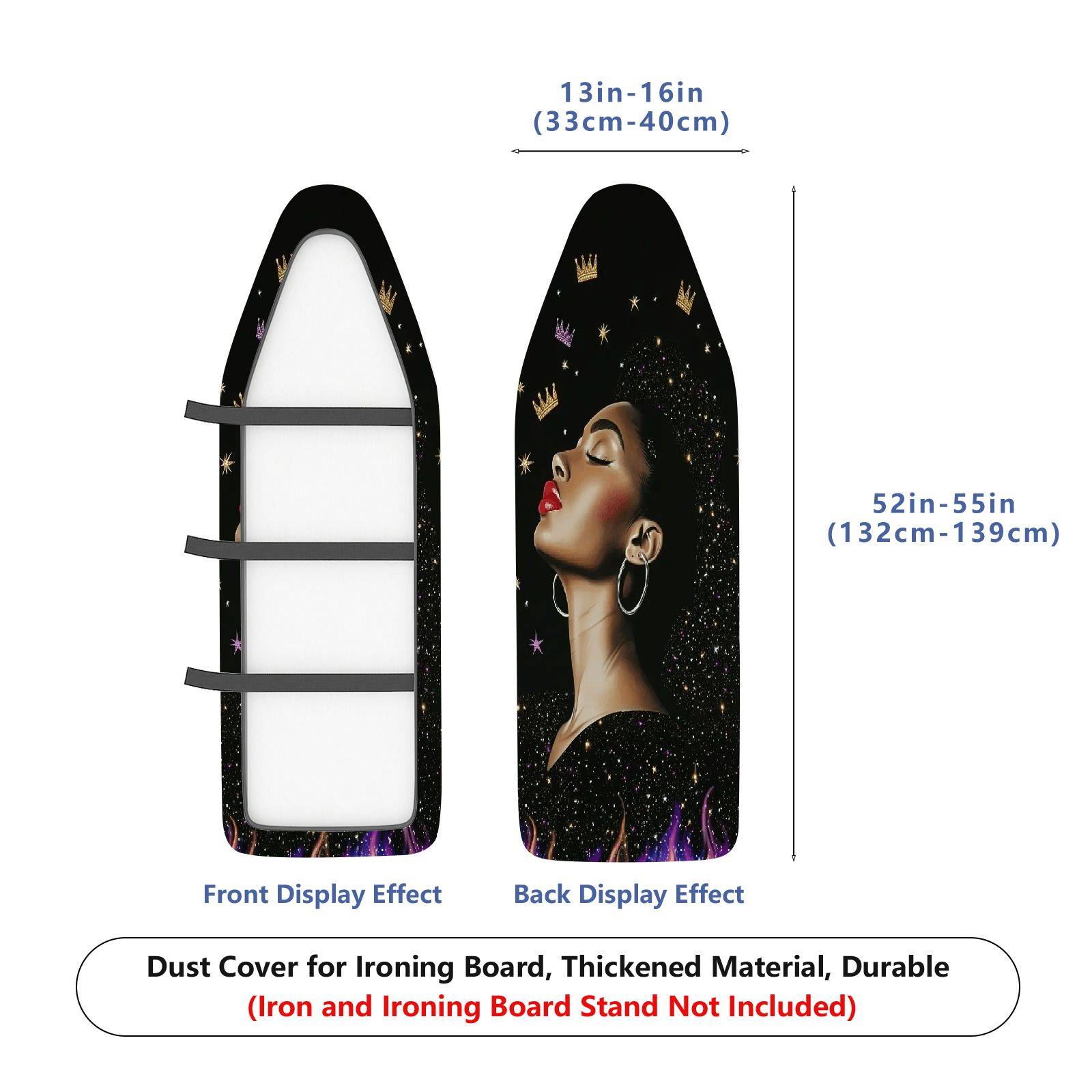 1-Piece Crown Starry Elegant  Ironing Board Cover, Universal Size, Without Board