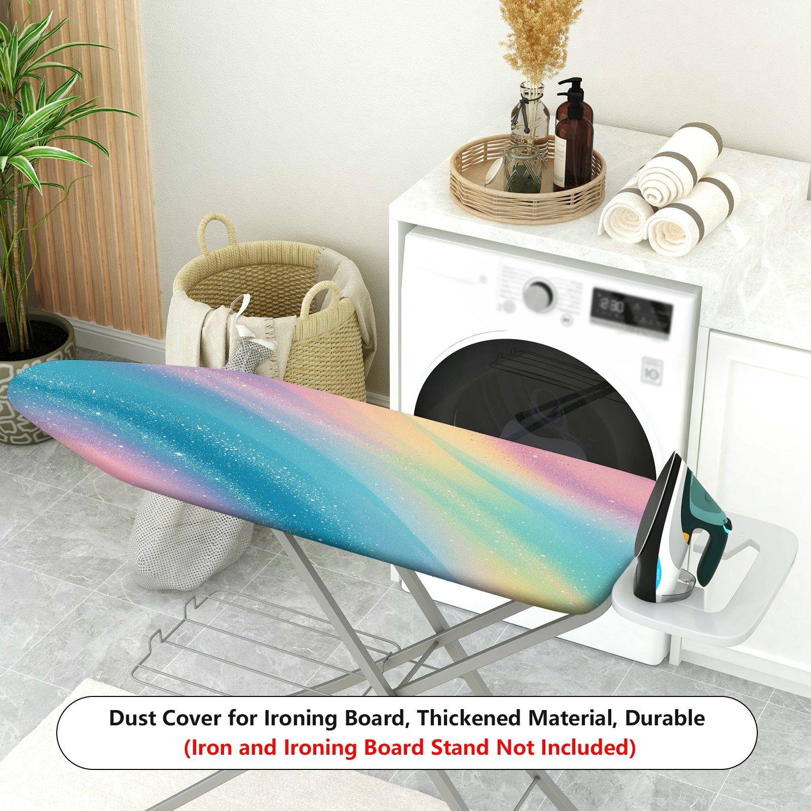 1-Piece Rainbow Gradient Starry  Ironing Board Cover, Universal Size, Without Board