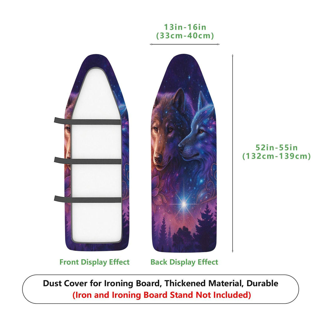 1-Piece Starry Wolf Universe Woodland  Ironing Board Cover, Universal Size, Without Board