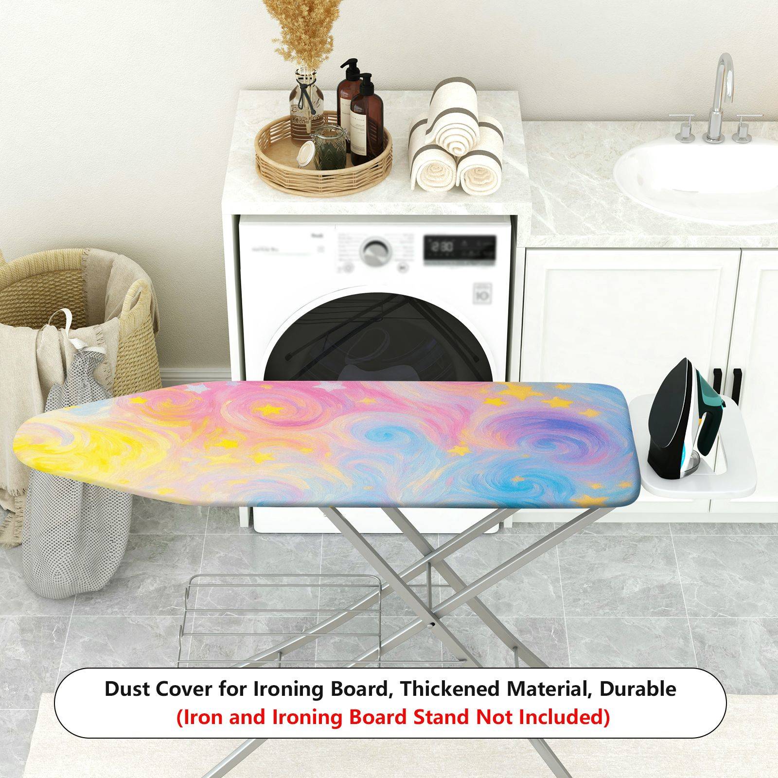 1-Piece Colorful Starry Sky Style Gentle Swirling Galaxy Household  Ironing Board Cover, Universal Size, Without Board