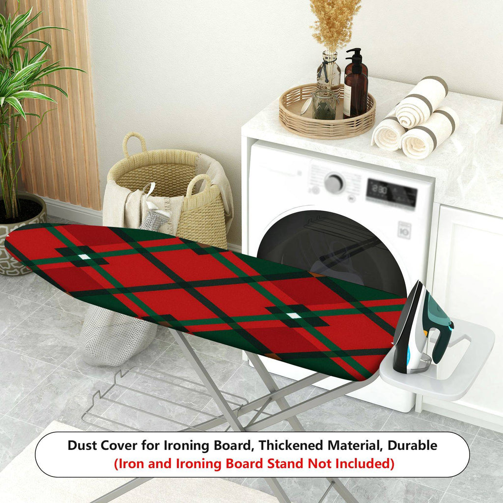 1-Piece Red Green Plaid Christmas  Ironing Board Cover, Universal Size, Without Board