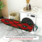 1-Piece Red Green Plaid Christmas  Ironing Board Cover, Universal Size, Without Board