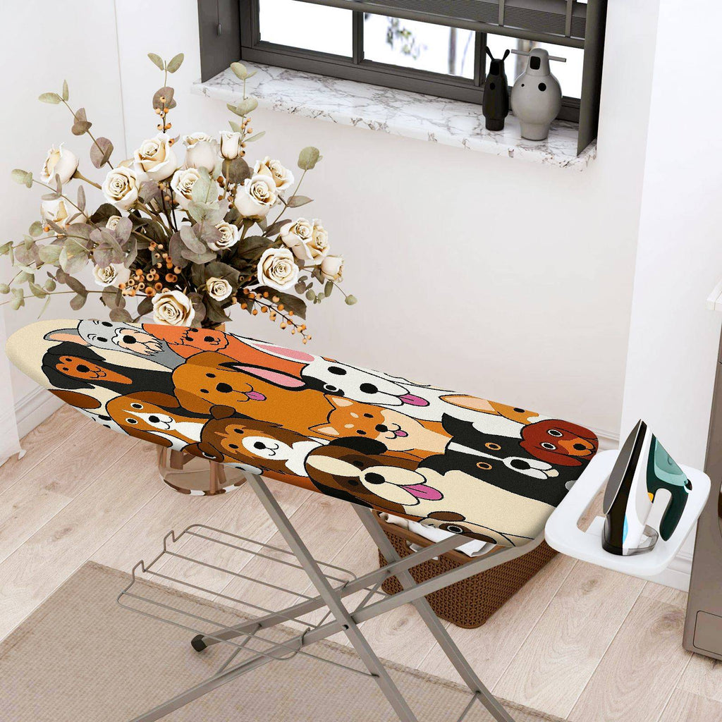 1-Piece Cute Dogs  Fun  Ironing Board Cover, Universal Size, Without Board