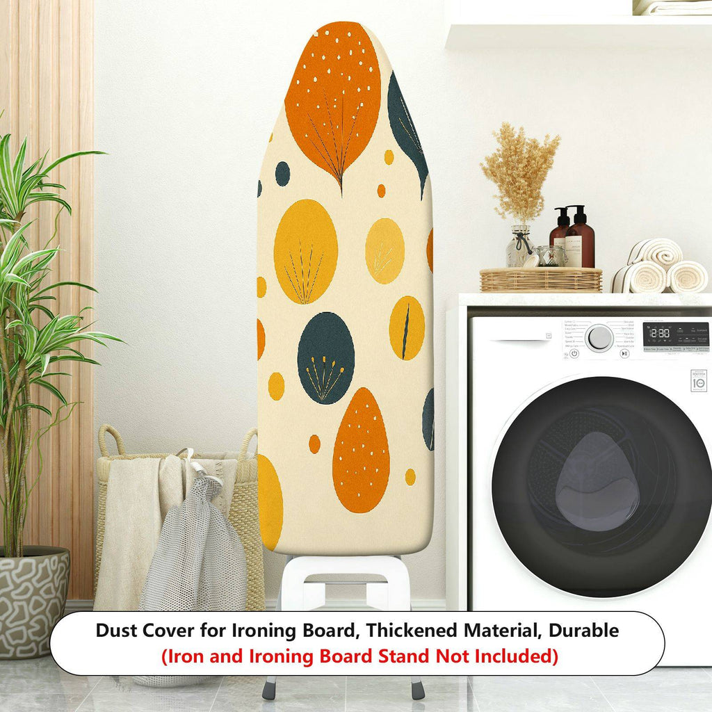 1-Piece Abstract Retro Circle Leaf  Ironing Board Cover, Universal Size, Without Board